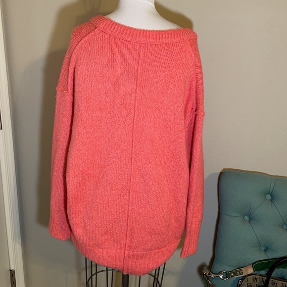 New Free People Brookside Tunic Oversized Sweater in Pink Lightning Boho Sz XS - Picture 7 of 11